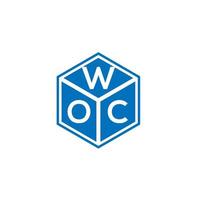diseño de logotipo de letra woc sobre fondo negro. concepto de logotipo de letra de iniciales creativas de woc. diseño de letras woc. vector