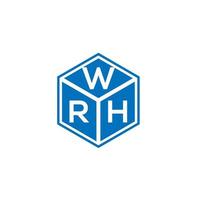 diseño de logotipo de letra wrh sobre fondo negro. concepto de logotipo de letra de iniciales creativas wrh. diseño de letra wrh. vector