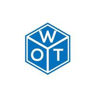 diseño de logotipo de letra wot sobre fondo negro. concepto creativo del logotipo de la letra de las iniciales. diseño de letra wot. vector