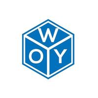 diseño de logotipo de letra woy sobre fondo negro. concepto creativo del logotipo de la letra de las iniciales de woy. diseño de letras woy. vector