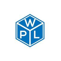 diseño de logotipo de letra wpl sobre fondo negro. concepto de logotipo de letra de iniciales creativas wpl. diseño de letras wpl. vector