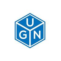 diseño de logotipo de letra ugn sobre fondo negro. concepto de logotipo de letra de iniciales creativas ugn. diseño de letra ugn. vector