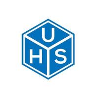 UHS letter logo design on black background. UHS creative initials letter logo concept. UHS letter design. vector