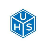 diseño del logotipo de la letra uhs sobre fondo negro. uhs creativo concepto de logotipo de letra inicial. uhs diseño de letras. vector