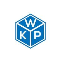 diseño de logotipo de letra wkp sobre fondo negro. concepto de logotipo de letra inicial creativa wkp. diseño de carta wkp. vector