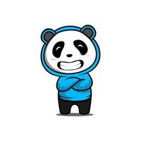 panda con sudadera azul vector