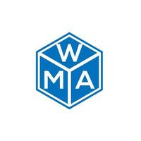 diseño de logotipo de letra wma sobre fondo negro. concepto de logotipo de letra de iniciales creativas wma. diseño de carta wma. vector