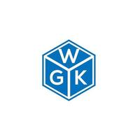 diseño de logotipo de letra wgk sobre fondo negro. wgk creative iniciales carta logo concepto. diseño de letras wgk. vector