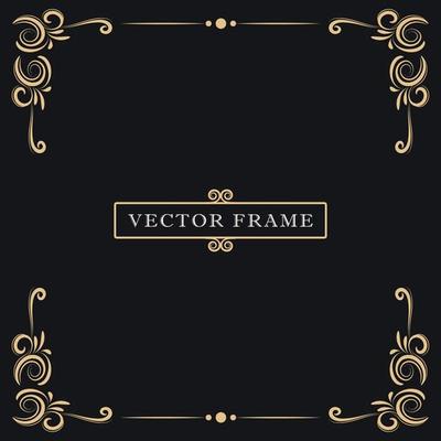 Elegant gold frame ornament border design