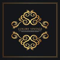 Elegant luxury vintage gold ornament decorative vector
