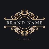 elegante diseño de divisor decorativo con logotipo vintage vector