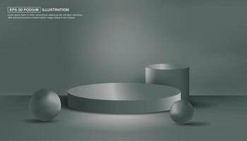 diseño minimalista de podio verde abstracto 3d