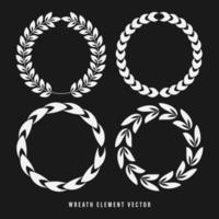 Set of wreath element design vector