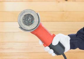 Circular saw with an abrasive disk photo