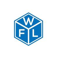 diseño de logotipo de letra wfl sobre fondo negro. concepto de logotipo de letra de iniciales creativas wfl. diseño de letras wfl. vector