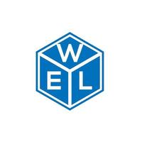 WEL letter logo design on black background. WEL creative initials letter logo concept. WEL letter design. vector
