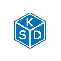 diseño del logotipo de la letra ksd sobre fondo negro. concepto de logotipo de letra de iniciales creativas ksd. diseño de letras ksd. vector