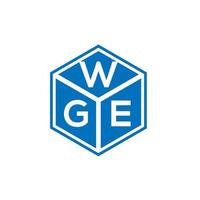 WGE letter logo design on black background. WGE creative initials letter logo concept. WGE letter design. vector