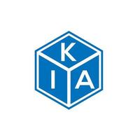 diseño del logotipo de la letra kia sobre fondo negro. concepto del logotipo de la letra de las iniciales creativas de kia. diseño de letras kia. vector