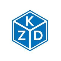 diseño del logotipo de la letra kzd sobre fondo negro. concepto de logotipo de letra de iniciales creativas kzd. diseño de letras kzd. vector