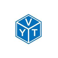 diseño de logotipo de letra vyt sobre fondo negro. concepto de logotipo de letra de iniciales creativas vyt. diseño de letra vyt. vector