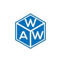 WAW letter logo design on black background. WAW creative initials letter logo concept. WAW letter design. vector
