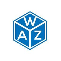 WAZ letter logo design on black background. WAZ creative initials letter logo concept. WAZ letter design. vector