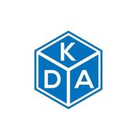 diseño del logotipo de la letra kda sobre fondo negro. concepto de logotipo de letra de iniciales creativas kda. diseño de letras kda. vector