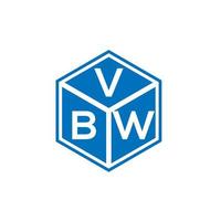 diseño de logotipo de letra vbw sobre fondo negro. Concepto de logotipo de letra de iniciales creativas vbw. diseño de letras vbw. vector