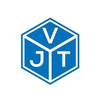 diseño de logotipo de letra vjt sobre fondo negro. concepto de logotipo de letra de iniciales creativas vjt. diseño de letras vjt. vector