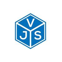 VJS letter logo design on black background. VJS creative initials letter logo concept. VJS letter design. vector