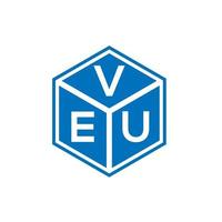 diseño de logotipo de letra veu sobre fondo negro. concepto creativo del logotipo de la letra de las iniciales de veu. diseño de letra veu. vector