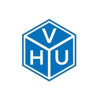 diseño del logotipo de la letra vhu sobre fondo negro. concepto de logotipo de letra de iniciales creativas vhu. diseño de letra vhu. vector