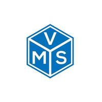 diseño de logotipo de letra vms sobre fondo negro. concepto de logotipo de letra de iniciales creativas vms. diseño de letras vms. vector