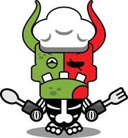 cartoon character costume vector illustration chef cute zombie demon mascot