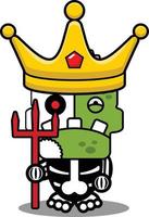 personaje de dibujos animados disfraz vector ilustración zombie hueso mascota rey