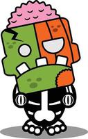 personaje de dibujos animados disfraz vector ilustración caminar calabaza zombie mascota