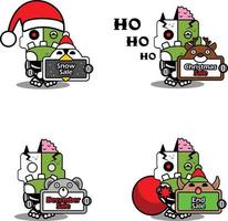 cartoon character costume vector zombie bone cristmas sale bundle mascot set