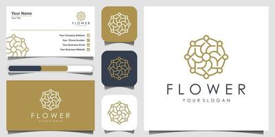 flower logo design with line art concept. logos can be used for Spa, Beauty salon, Decoration, Boutique. logo design and business card vector