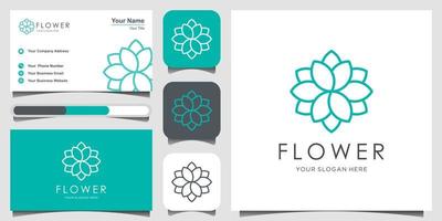 inspiración de diseño de logotipo de adorno floral elegante minimalista con estilo de arte de línea. cosméticos, spa, salón de belleza decoración boutique vector logo. icono y tarjeta de visita