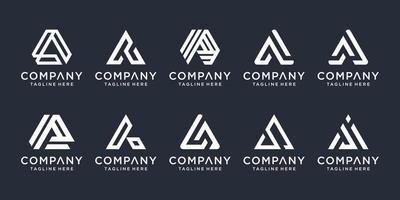 Set of Simple and Solid Letter marks for Letter A. Professional Quality Graphic Mark for your Business. Typographic Design. Letter A Logo vector