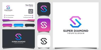 S letter logo. Diamond shape logo vector. logo design, icon and business card. vector