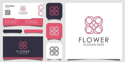 inspiración de diseño de logotipo de adorno floral elegante minimalista con estilo de arte de línea. cosméticos, spa, salón de belleza decoración boutique vector logo y tarjeta de visita