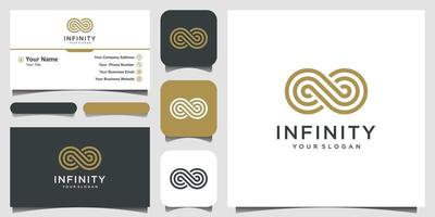 Endless Infinity Loop with line art style vector symbol, conceptual logo special design. business card design