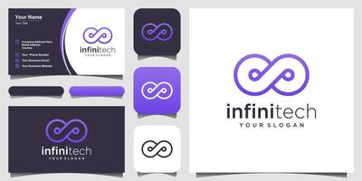 Infinity logo Vector template with line art style. and business card design