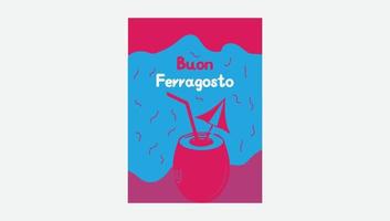 Buon ferragosto poster template vector