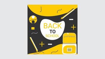 Back to school ads banner post vector