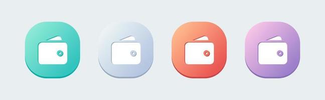 Wallet solid icon in flat design style. Finance signs vector illustration.