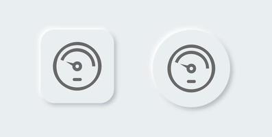 Speedometer line icon in neomorphic design style. Performance indicator signs vector illustration.