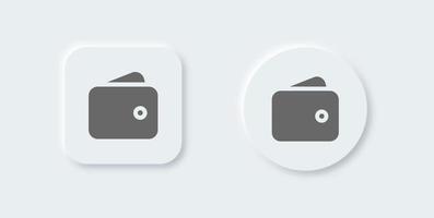 Wallet solid icon in neomorphic design style. Finance signs vector illustration.